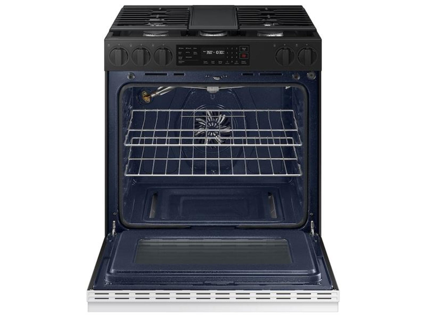 SAMSUNG Bespoke 6.0 cu. ft. Smart Slide-In Gas Range with Air Fry & Precision Knobs in White Glass - NSG6DB830012-KT