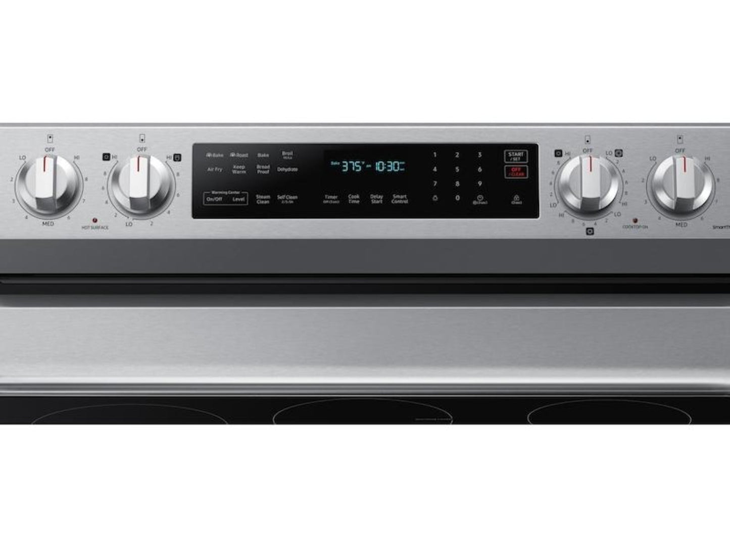 SAMSUNG 6.3 cu. ft. Smart Freestanding Electric Range with No-Preheat Air Fry, Convection+ & Griddle in Stainless Steel - NE63A6711SS-KT