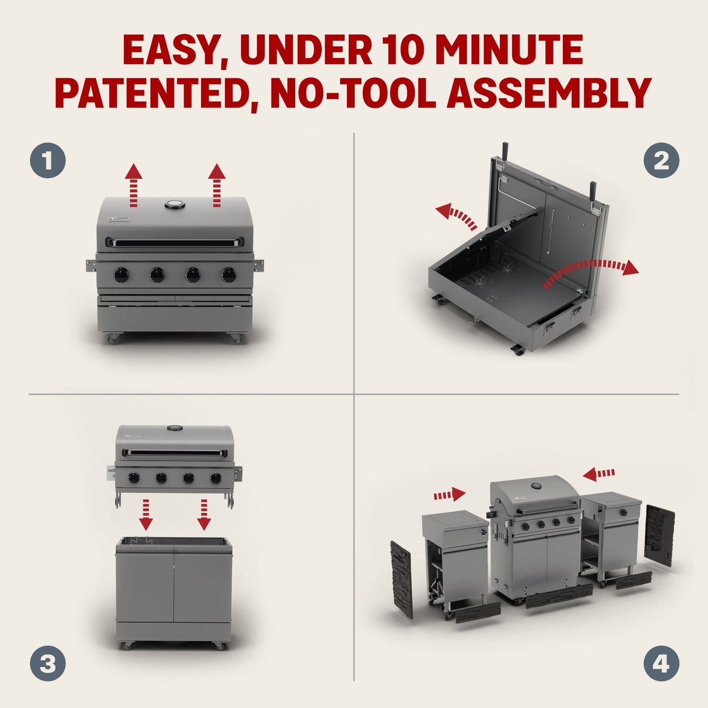 TYTUS Fresno 5-Burner LP/NG Convertible Grill in Stainless Steel + Shadow Stone - TDT-021-0702