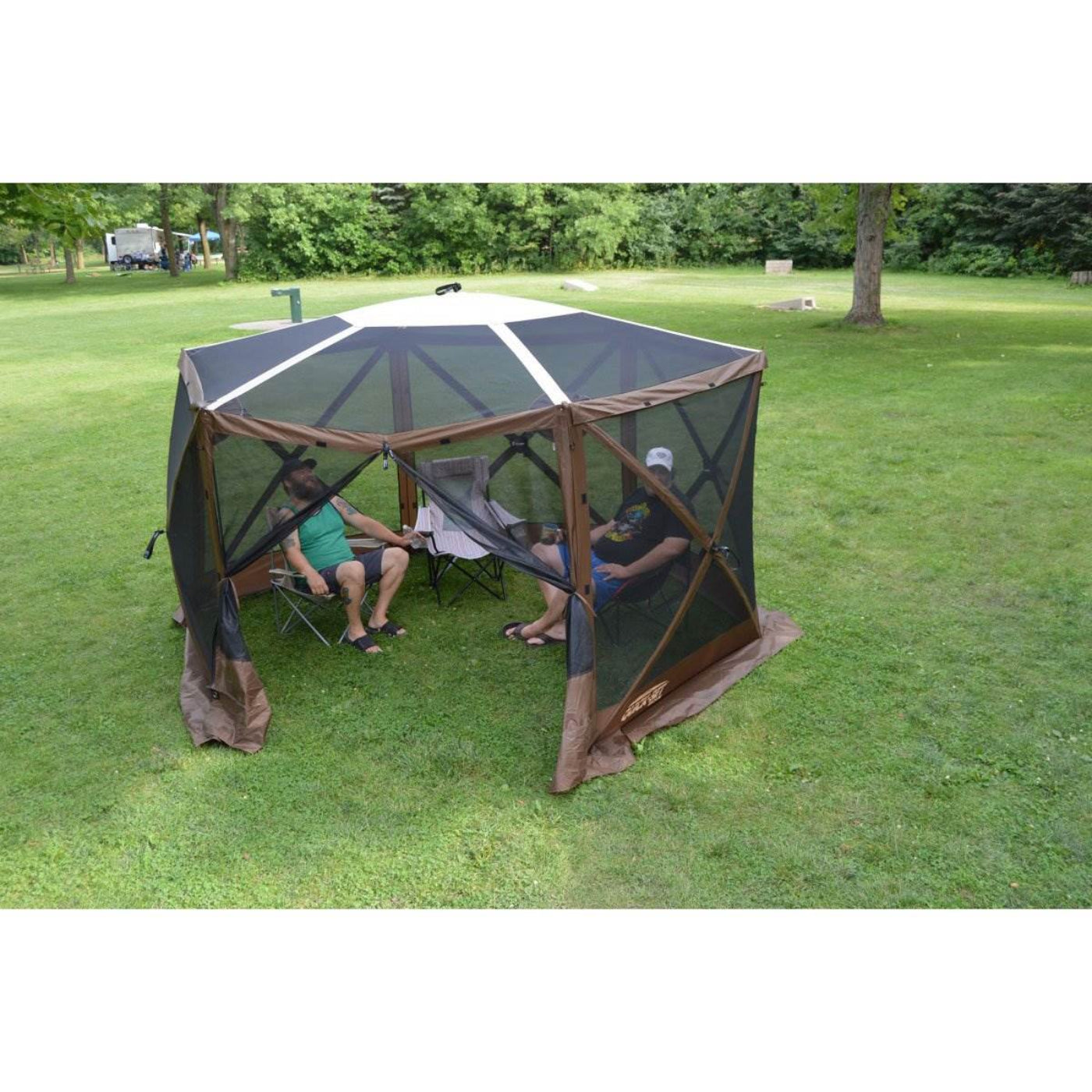 CLAM Quick-Set Escape Sky Screen Canopy Shelter + 6 Pack of Wind and Sun Panels - 149207