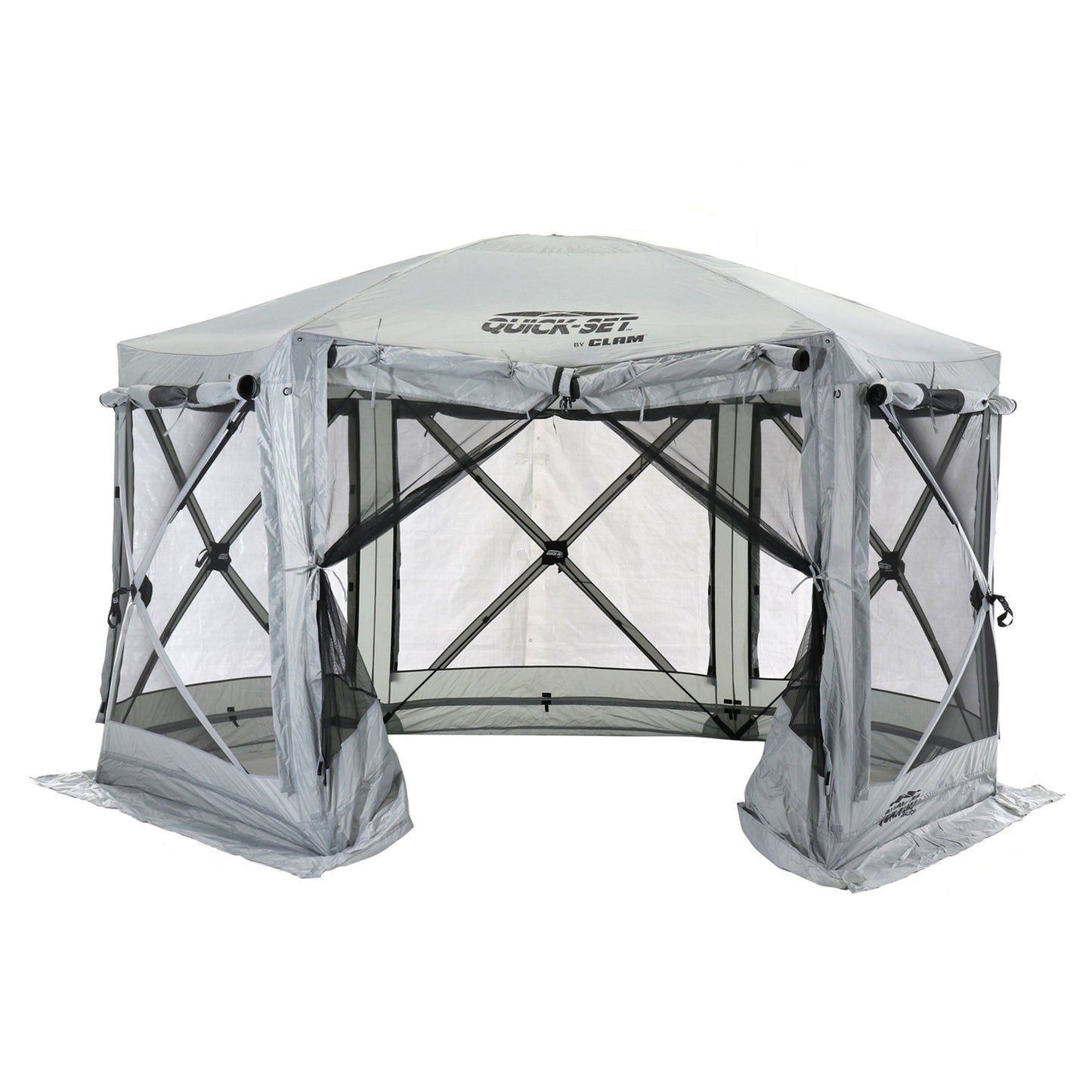 CLAM Quick-Set Pavilion 12.5 x 12.5 Foot Portable Outdoor Canopy Shelter, Gray - 154690