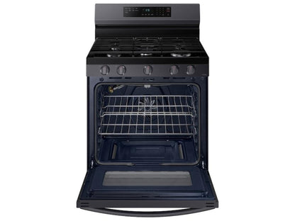 SAMSUNG 6.0 cu. ft. Smart Freestanding Gas Range with No-Preheat Air Fry & Convection in Black Stainless Steel - NX60A6511SG-KT