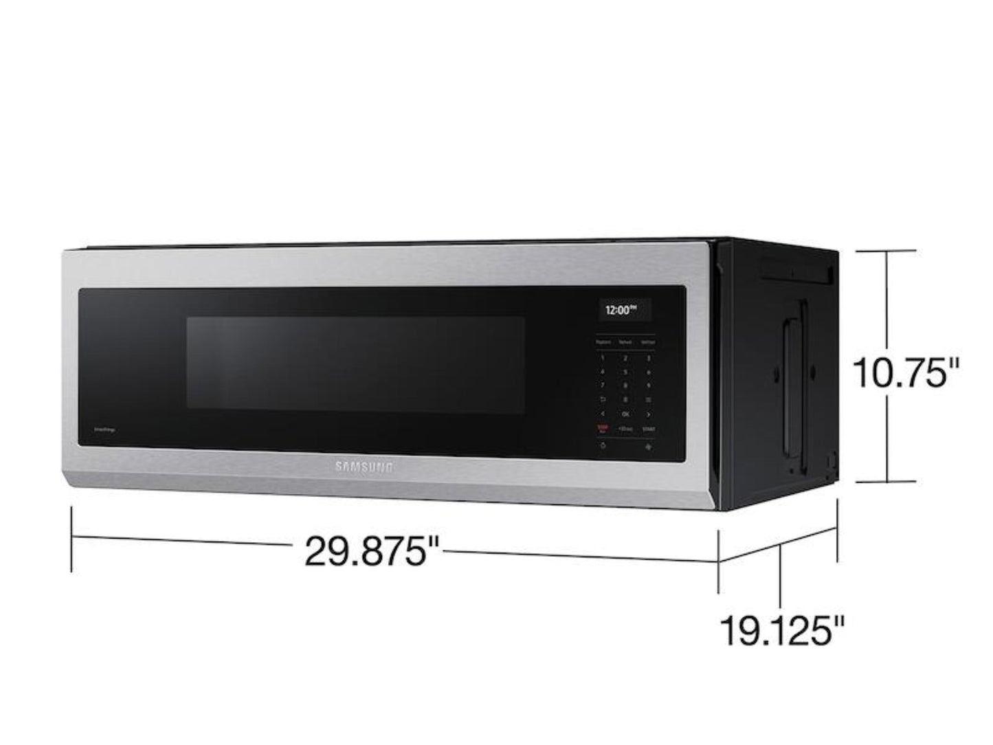 Samsung 30" 1.1 Cu. Ft. Smart Over-the-Range Microwave with Wi-Fi, Voice Control, and Superior Hood Performance in Stainless Steel - ME11A7710DS-KT