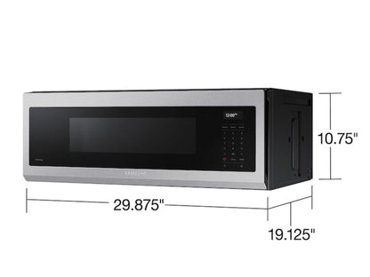 Samsung 30" 1.1 Cu. Ft. Smart Over-the-Range Microwave with Wi-Fi, Voice Control, and Superior Hood Performance in Stainless Steel - ME11A7710DS-KT