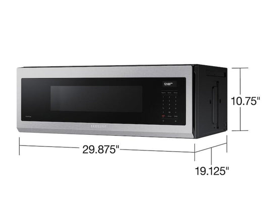 Samsung 30" 1.1 Cu. Ft. Smart Over-the-Range Microwave with Wi-Fi, Voice Control, and Superior Hood Performance in Stainless Steel - ME11A7710DS-KT