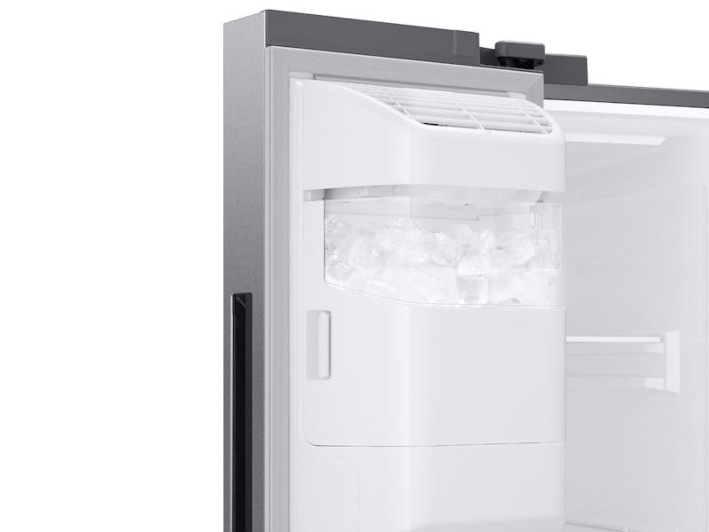 SAMSUNG 26.7 cu. ft. Large Capacity Side-by-Side Refrigerator with Touch Screen Family Hub™ in Stainless Steel - RS27T5561SR-KT