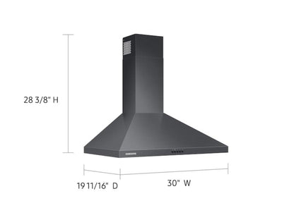 SAMSUNG 30" Wall Mount Hood in Black Stainless Steel - NK30R5000WG-KT
