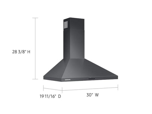 SAMSUNG 30" Wall Mount Hood in Black Stainless Steel - NK30R5000WG-KT
