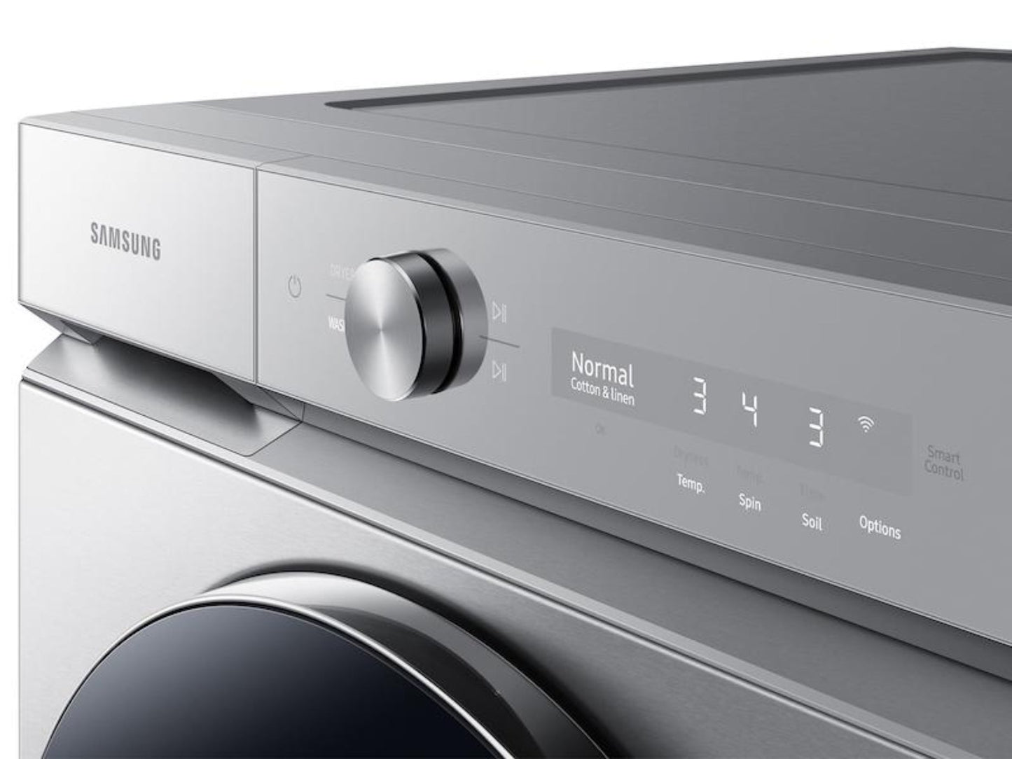 SAMSUNG Bespoke 7.6 cu. ft. Ultra Capacity Gas Dryer with AI Optimal Dry and Super Speed Dry in Silver Steel - DVG53BB8900TA3-KT