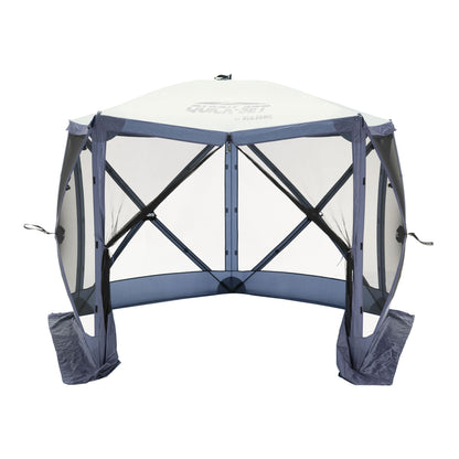 CLAM Quick Set Venture Canopy, Blue + Clam Quick Set Screen Hub Tent (2 Pack) - 399161