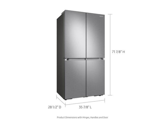 Samsung - 23 cu. ft. Smart Counter Depth 4-Door Flex™ refrigerator with AutoFill Water Pitcher and a Dual Ice Maker with Ice Bites in Stainless Steel refrigerator with AutoFill Wate - RF23A9071SR-KT
