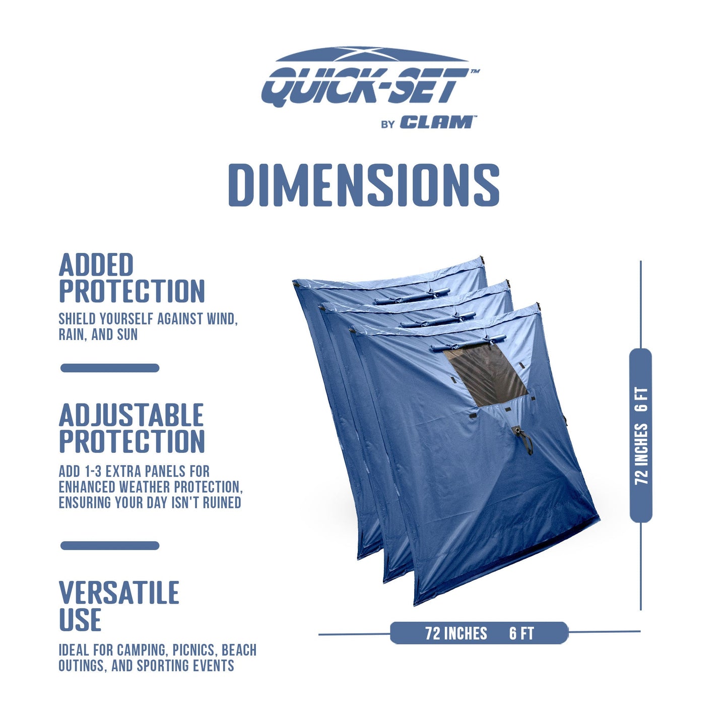CLAM Quick Set Escape Canopy, Blue + Clam Quick Set Screen Hub, Blue (2 Pack) - 399160