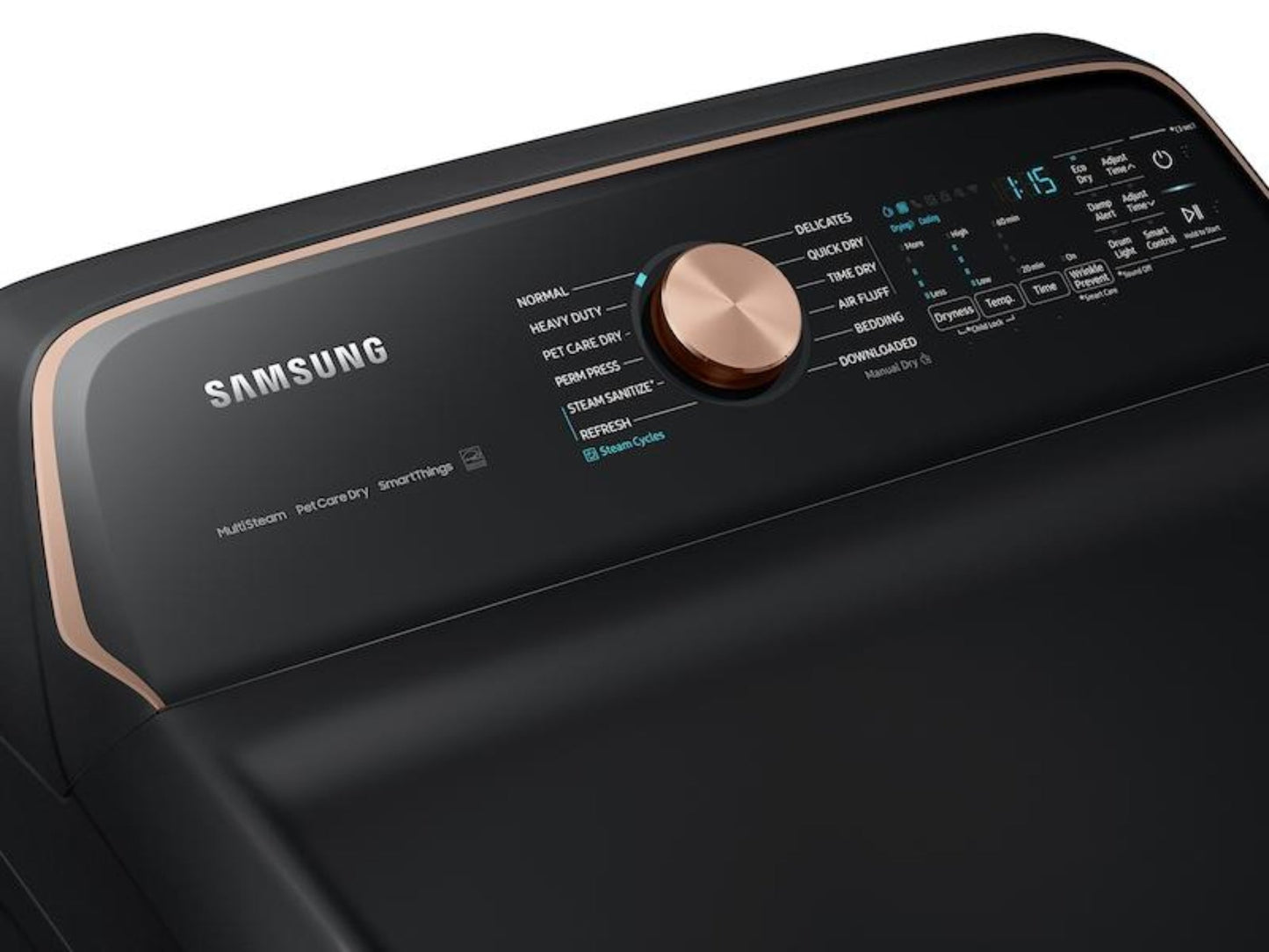 SAMSUNG 7.4 cu. ft. Smart Electric Dryer with Pet Care Dry and Steam Sanitize+ in Brushed Black - DVE54CG7550V-KT