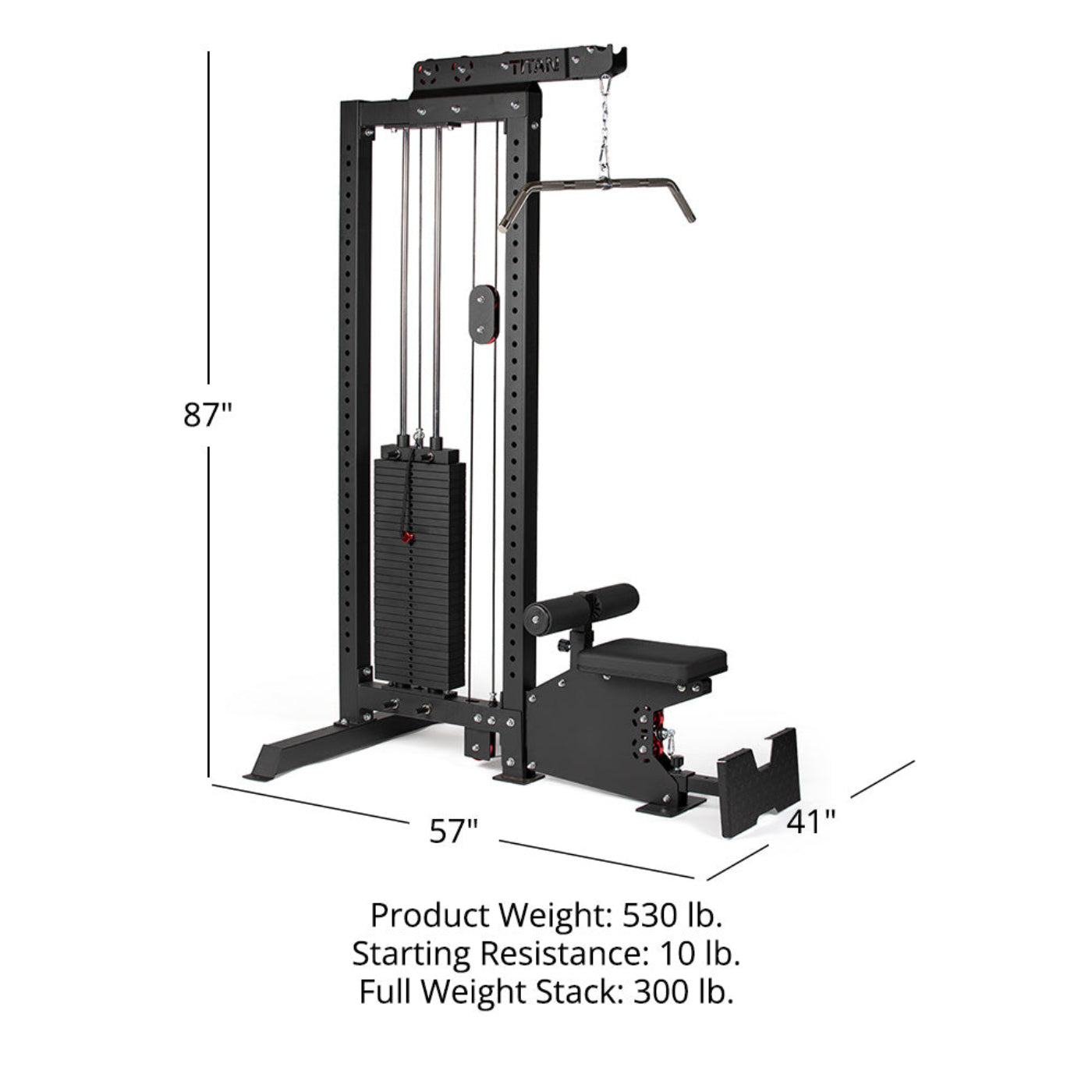 Titan fitness Lat Tower | 10 - 300 LB Selector - 400467