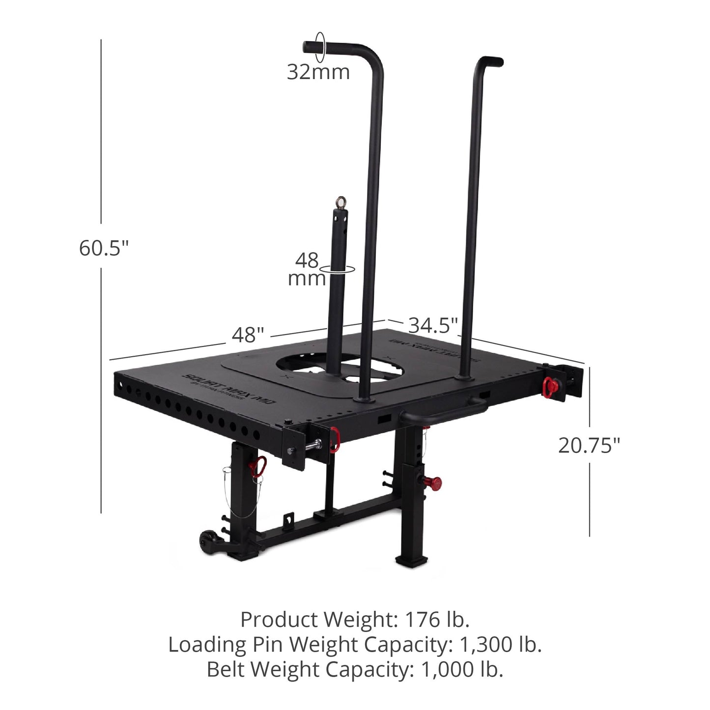 Titan fitness Rack Mounted SquatMax-MD Fits T-3, X-3, TITAN Series Racks - 401846