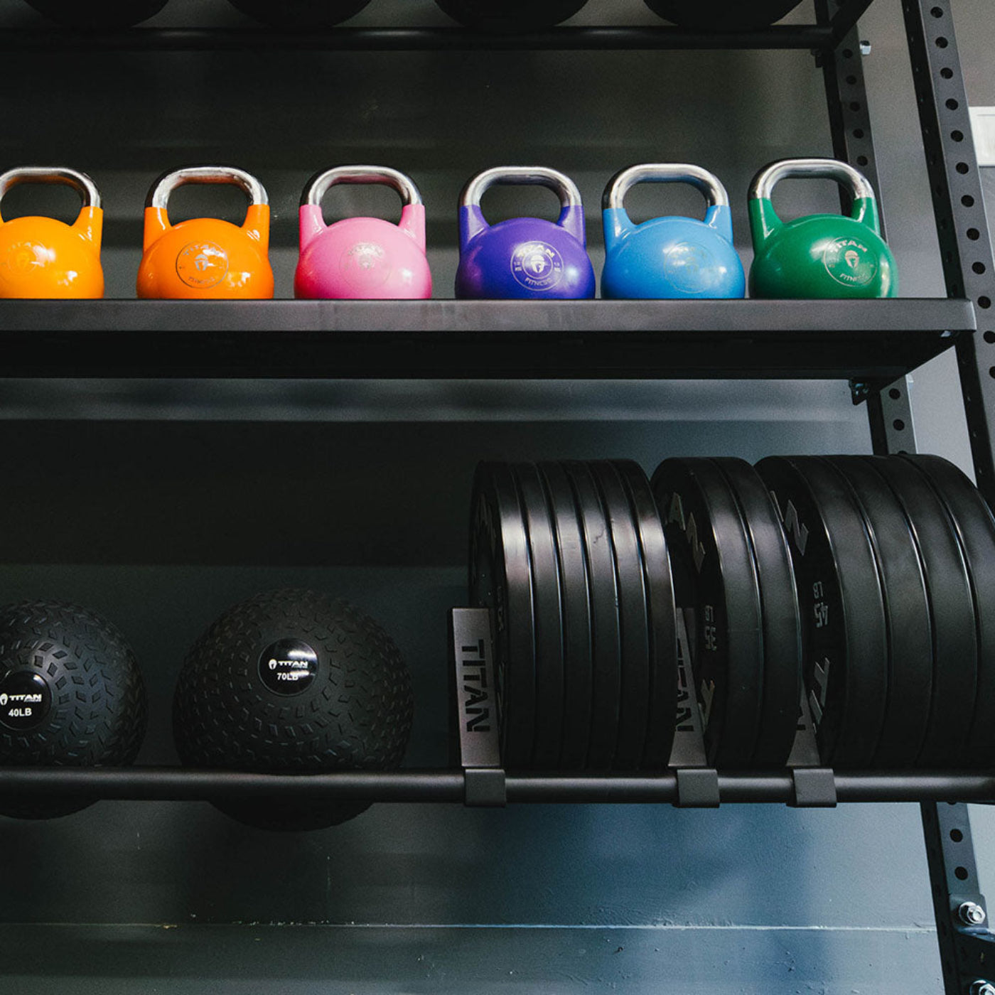 Titan fitness Elite Series Mass Storage System with Bumper Plate & Medicine Ball Shelves - 401934