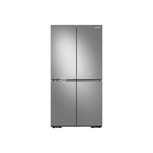 Samsung - 23 cu. ft. Smart Counter Depth 4-Door Flex™ refrigerator with AutoFill Water Pitcher and a Dual Ice Maker with Ice Bites in Stainless Steel refrigerator with AutoFill Wate - RF23A9071SR-KT