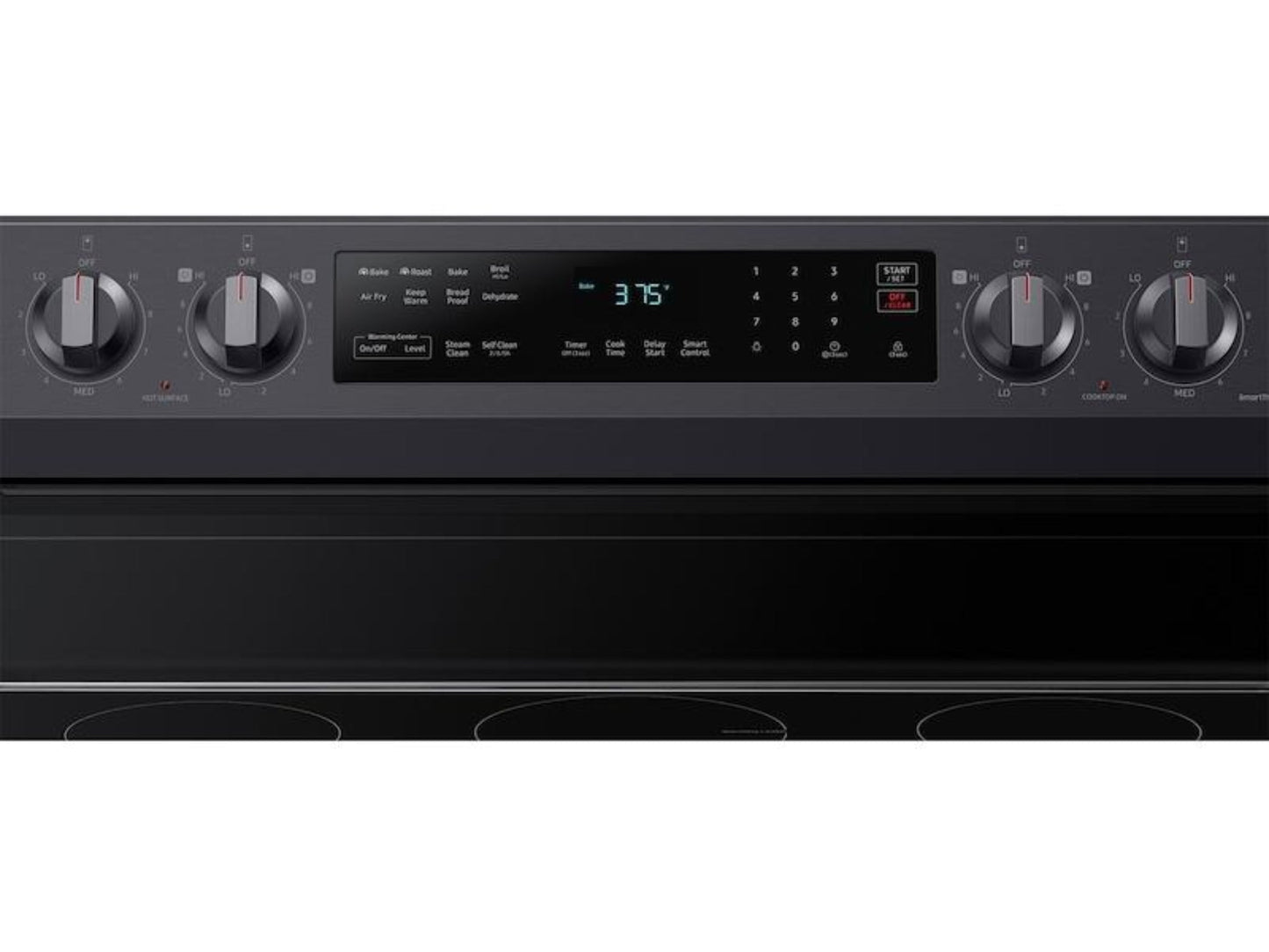 SAMSUNG 6.3 cu. ft. Smart Freestanding Electric Range with No-Preheat Air Fry & Convection in Black Stainless Steel - NE63A6511SG-KT