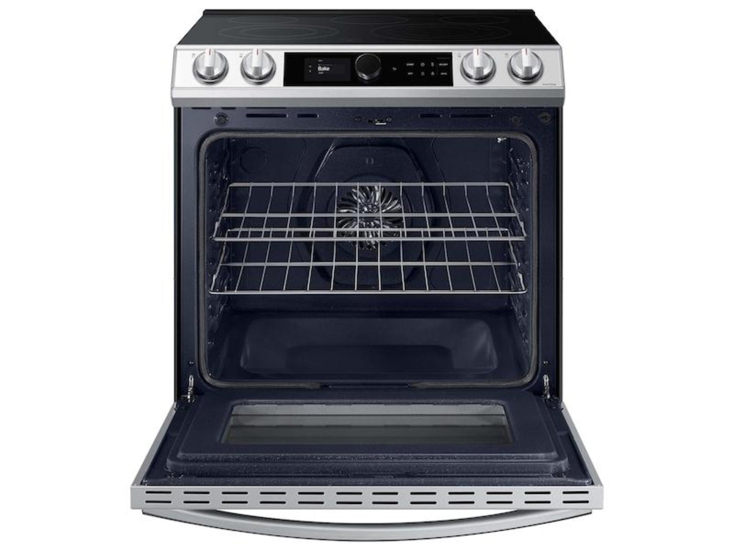 SAMSUNG Bespoke Smart Slide-in Electric Range 6.3 cu. ft. with Smart Dial & Air Fry in White Glass - NE63BB871112AA-KT