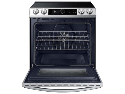 SAMSUNG Bespoke Smart Slide-in Electric Range 6.3 cu. ft. with Smart Dial & Air Fry in White Glass - NE63BB871112AA-KT