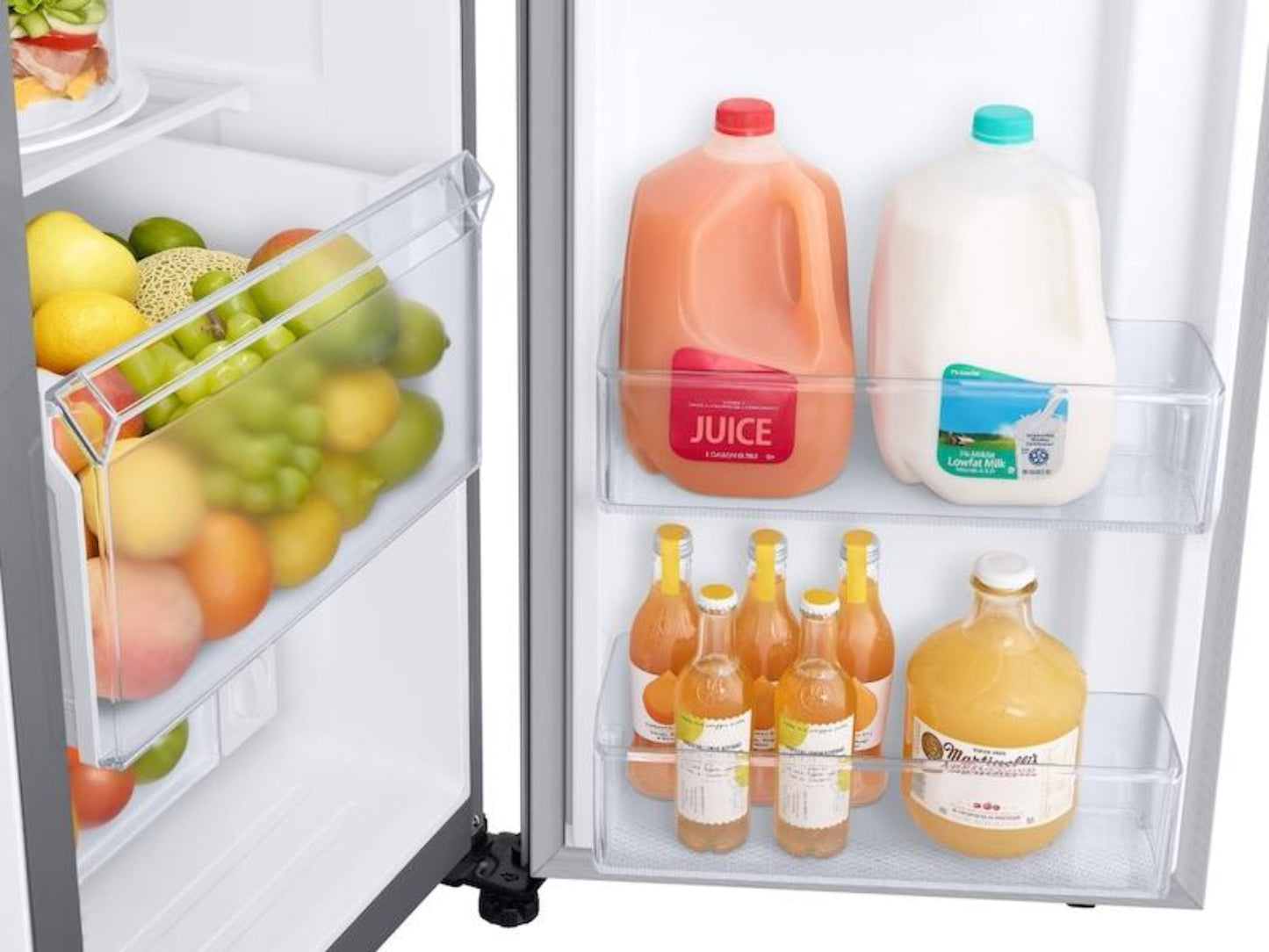 SAMSUNG 27.4 cu. ft. Large Capacity Side-by-Side Refrigerator in Stainless Steel - RS27T5200SR-KT