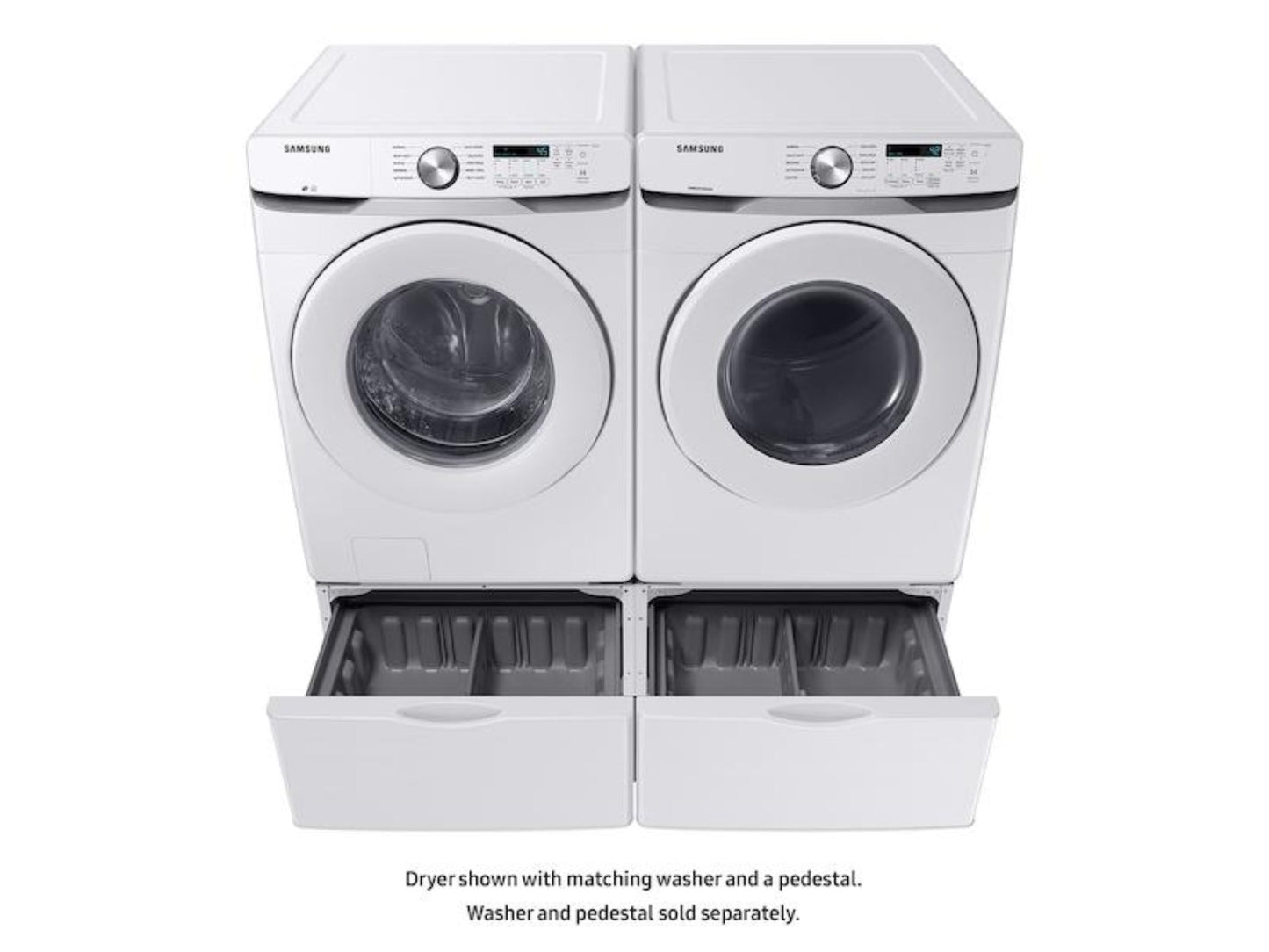 SAMSUNG DVE45T6000W 7.5 cu. ft. Electric Dryer with Sensor Dry in White - DVE45T6000W-KT