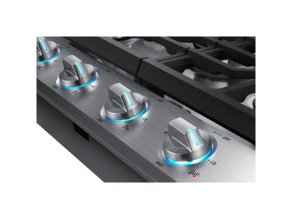 SAMSUNG NA30N6555TS 30" Smart Gas Cooktop with Illuminated Knobs in Stainless Steel - NA30N6555TS-KT