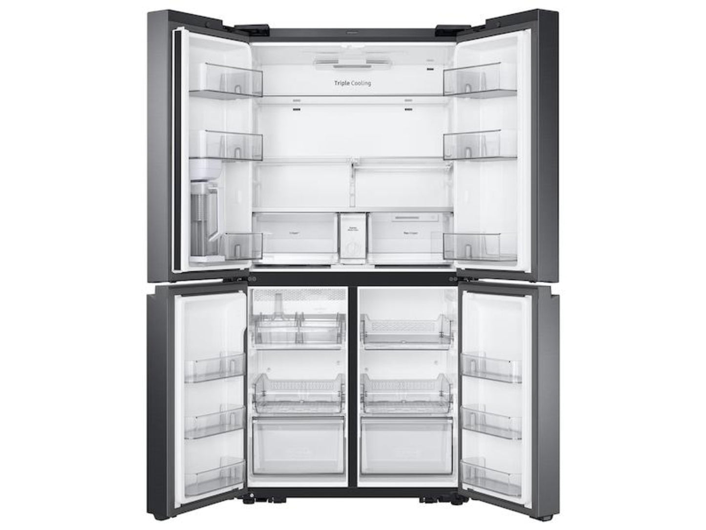 Samsung - RF29A9071SG - 29 cu. ft. Smart 4-Door Flex™ refrigerator featuring Family HubTM with Beverage Center and Dual Ice Maker with Ice Bites in Black Stainless Steel refrigerator featuring Family HubTM wit - RF29A9071SG-KT