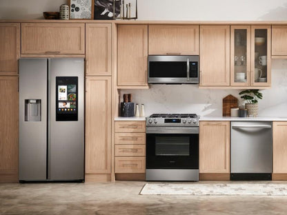 SAMSUNG 22 cu. ft. Counter Depth Side-by-Side Refrigerator with Touch Screen Family Hub™ in Stainless Steel - RS22T5561SR-KT
