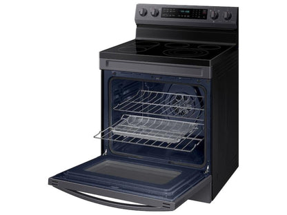 SAMSUNG 6.3 cu. ft. Smart Freestanding Electric Range with No-Preheat Air Fry, Convection+ & Griddle in Black Stainless Steel - NE63A6711SG-KT