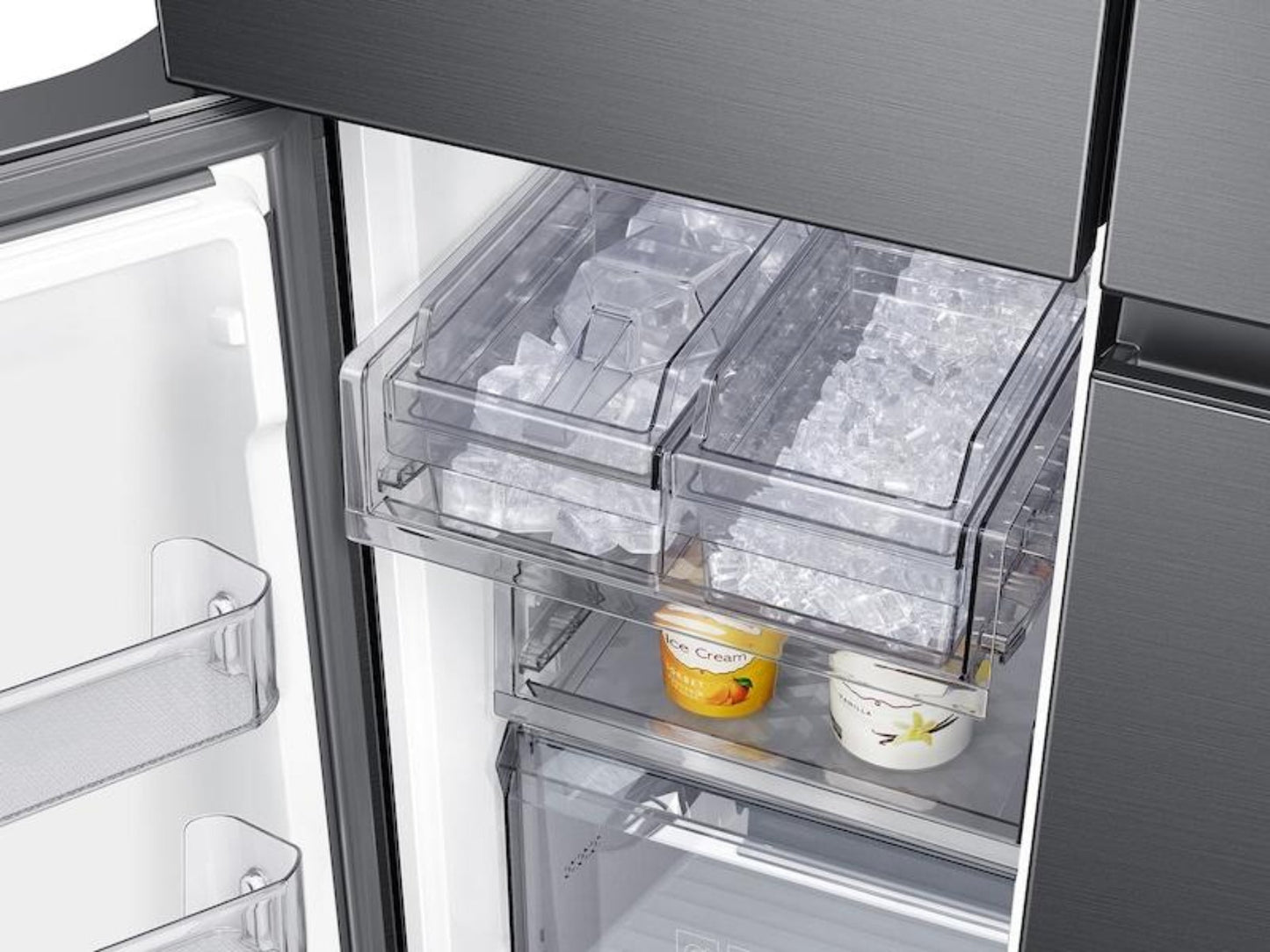 Samsung - RF29A9071SG - 29 cu. ft. Smart 4-Door Flex™ refrigerator featuring Family HubTM with Beverage Center and Dual Ice Maker with Ice Bites in Black Stainless Steel refrigerator featuring Family HubTM wit - RF29A9071SG-KT