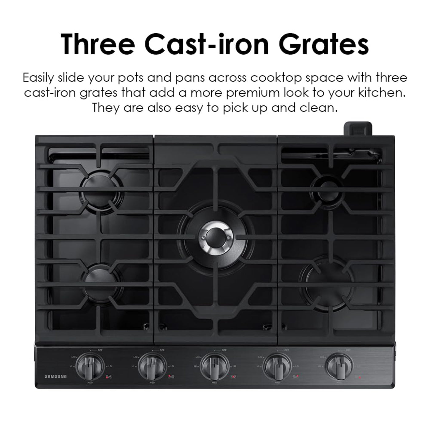SAMSUNG NA30N6555TS 30" Smart Gas Cooktop with Illuminated Knobs in Stainless Steel - NA30N6555TS-KT