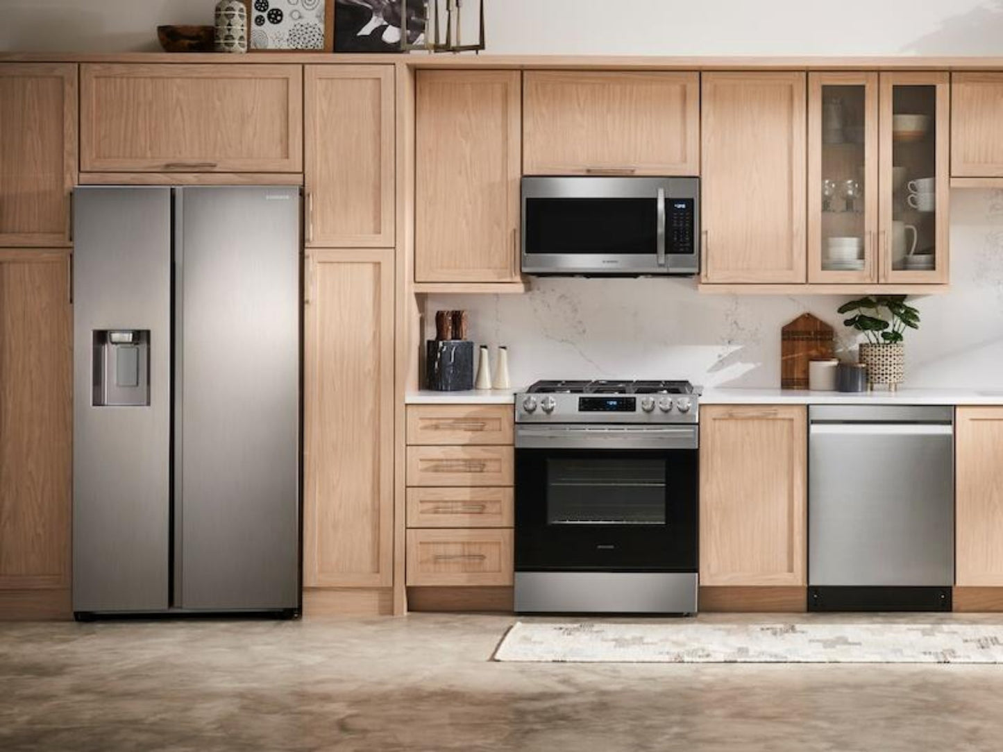 SAMSUNG  22 cu. ft. Counter Depth Side-by-Side Refrigerator in Stainless Steel - RS22T5201SR-KT