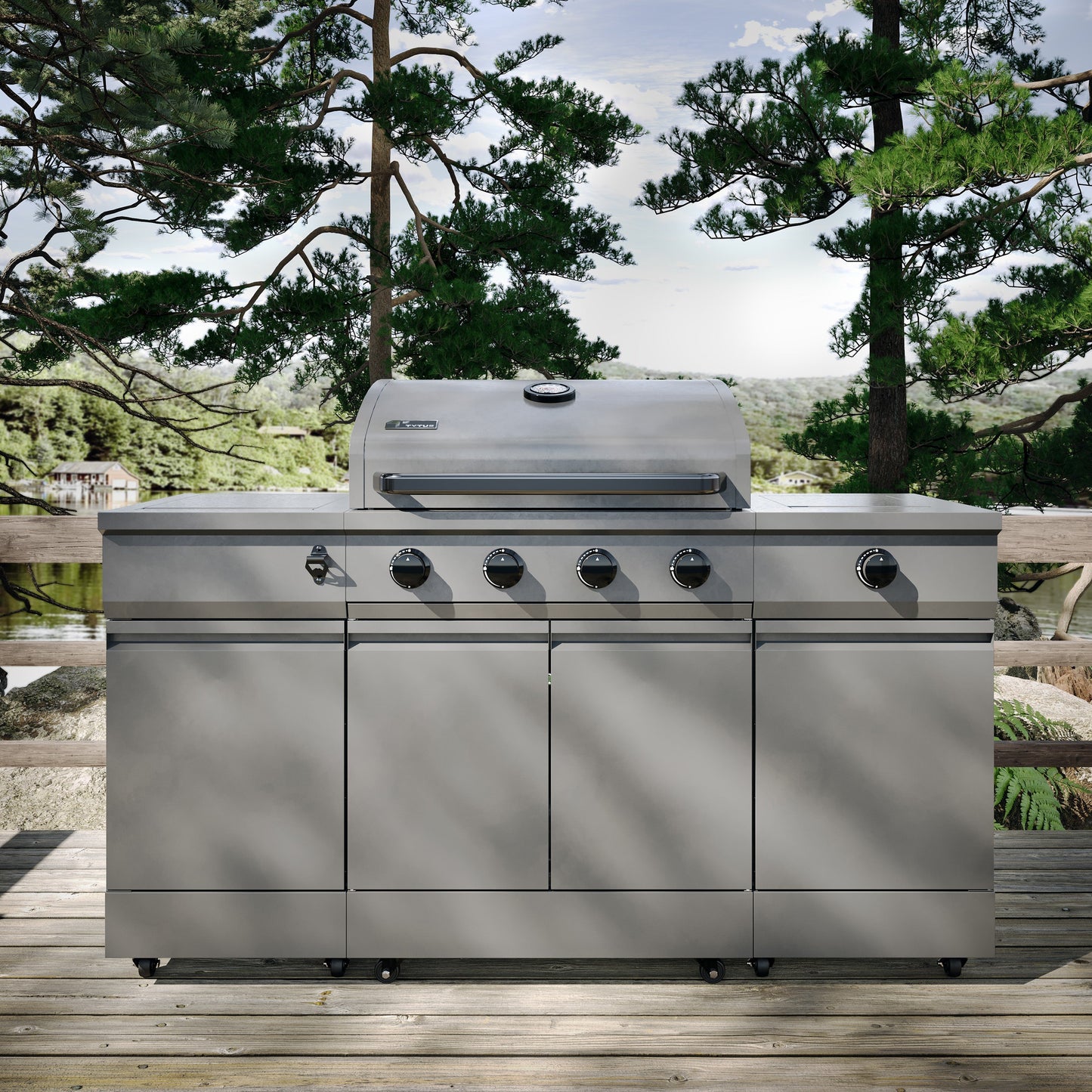 TYTUS Fresno 5-Burner LP/NG Convertible Grill in Gunmetal Gray - TDT-021-0101