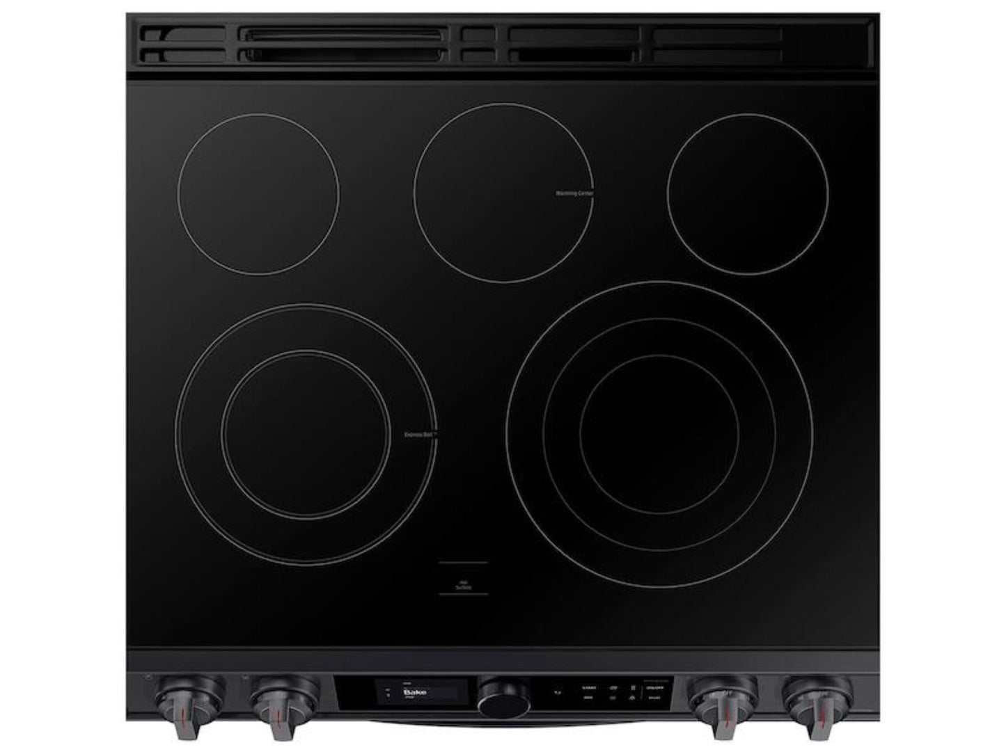 SAMSUNG 6.3 cu ft. Smart Slide-in Electric Range with Smart Dial & Air Fry in Black Stainless Steel - NE63T8711SG-KT