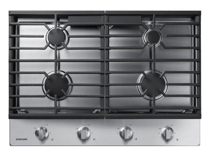 Samsung 30" Gas Cooktop w/ 4 Sealed Burners, Continuous Cast Iron Grates, Ready2Fit™, LP Conversion Kit, 45K BTU Output, ADA Compliant, Stainless Steel - NA30R5310FS-KT