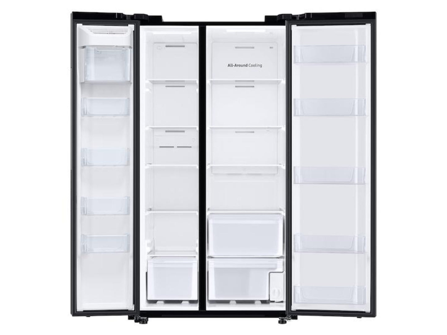 SAMSUNG  28 cu. ft. Smart Side-by-Side Refrigerator in Black Stainless Steel - RS28A500ASG-KT