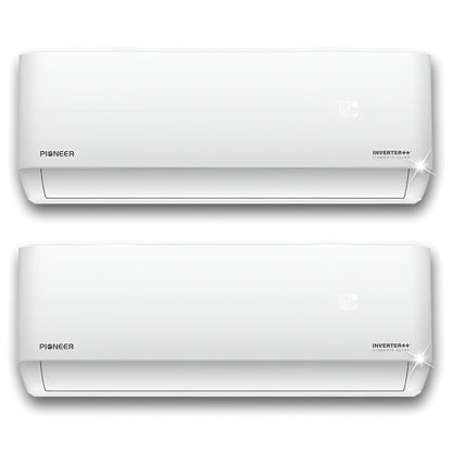Pioneer Mini Split 18,000 BTU 2 Zone Ductless Air Conditioner and Heat Pump - WYT020GLHI22M2-9W-9W