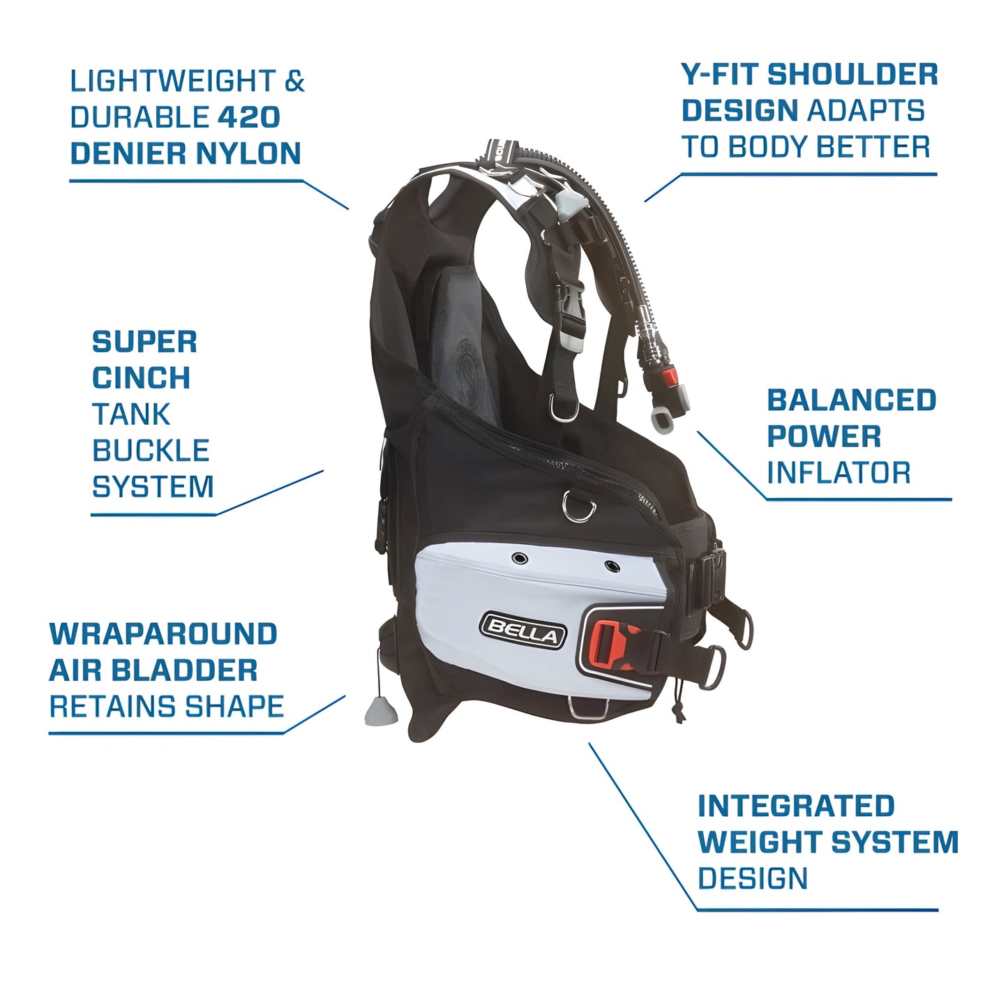 Scubapro Bella 2023 Womens BCD with Balanced Inflator - BCD405 01-XS