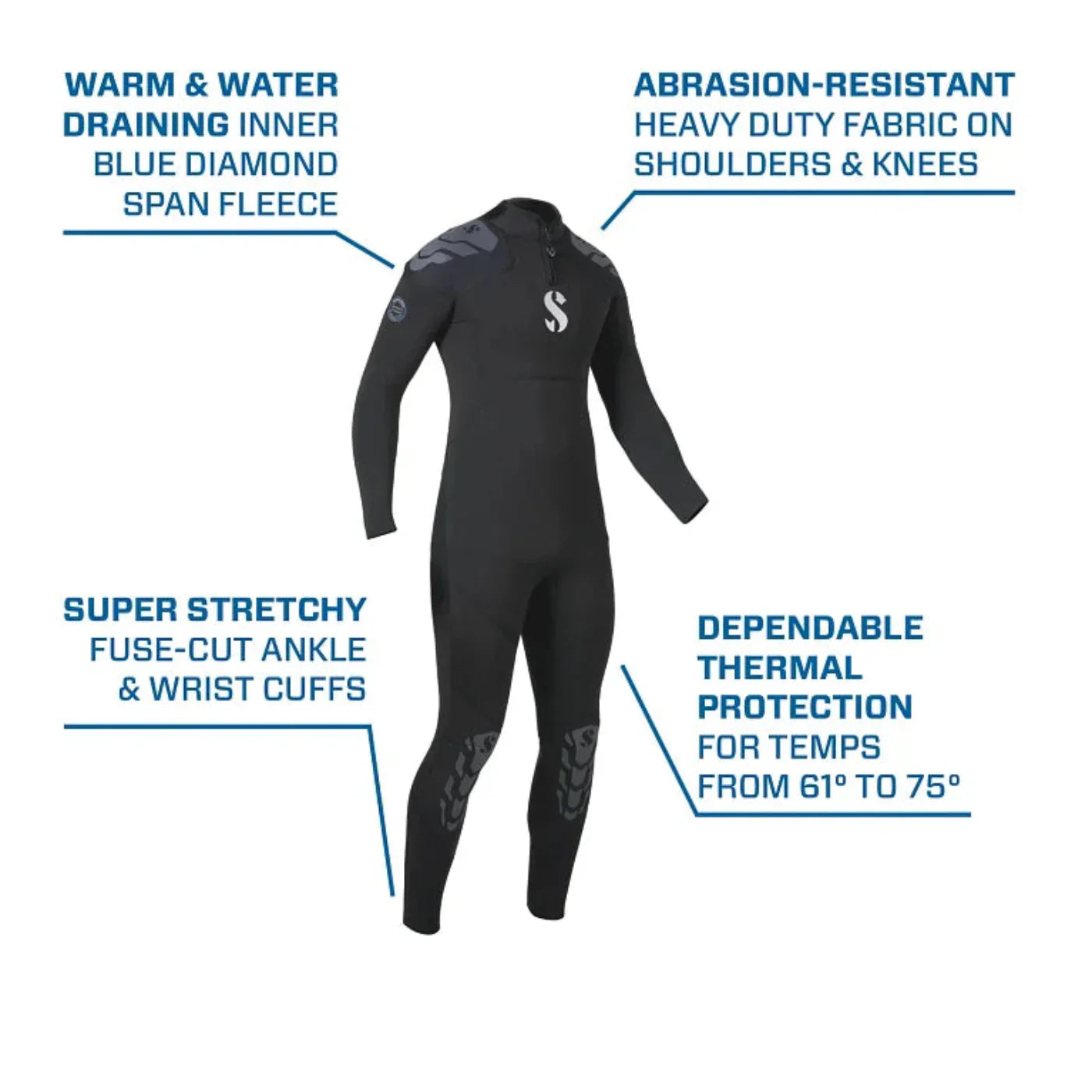 ScubaPro 3/2mm Mens Everflex Yulex Steamer Wetsuit - WET520 02-SM