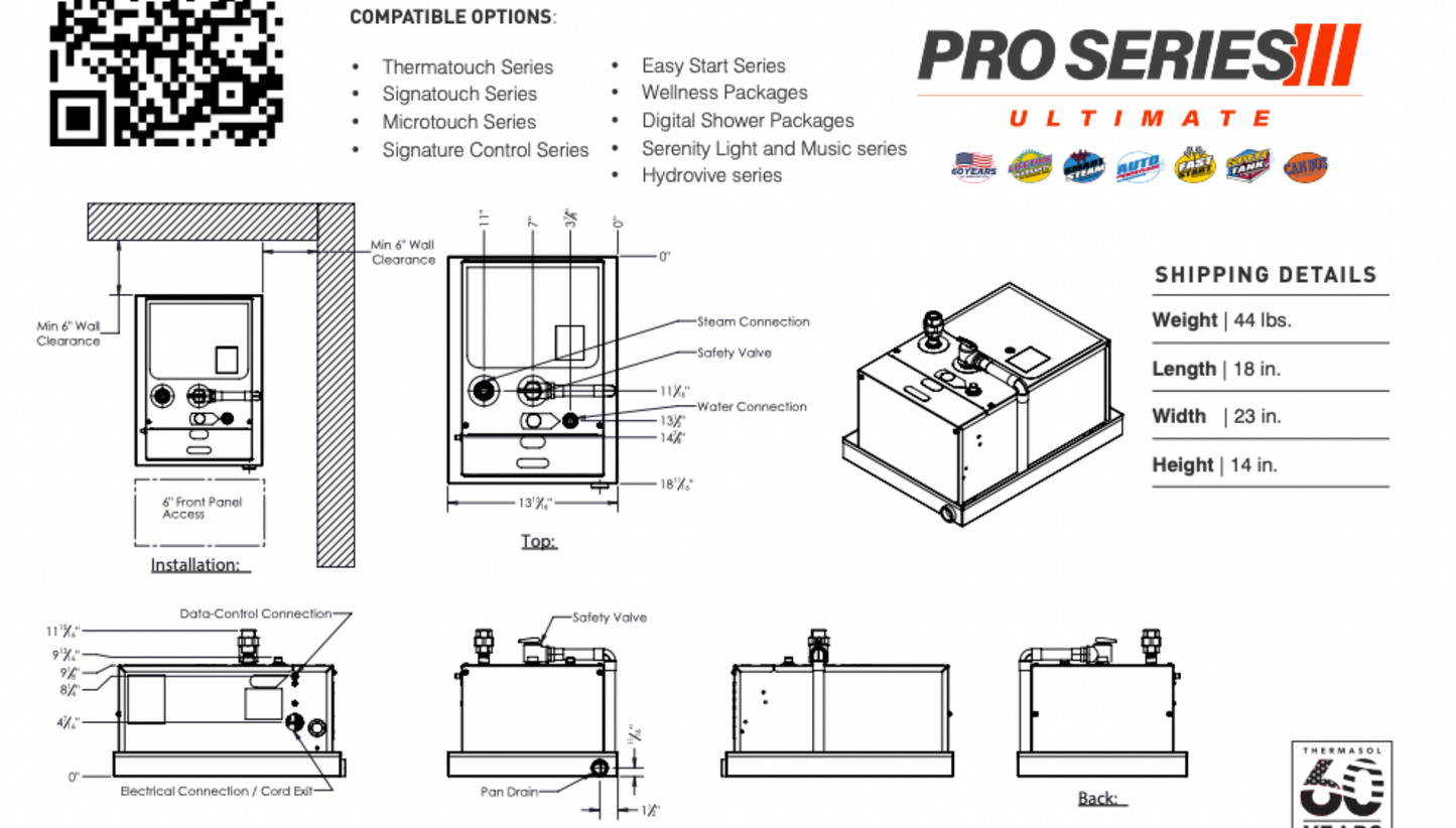 ThermaSol Pro Series 3 "Ultimate" Steam Generator - PROIII - PROIII-84