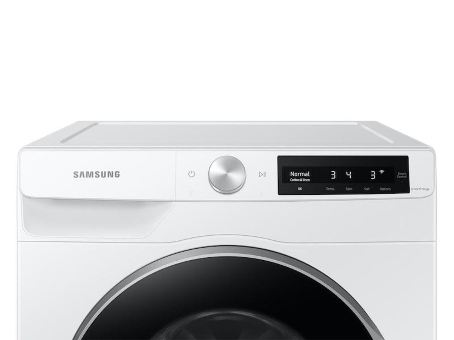 SAMSUNG 2.5 cu. ft. Compact Front Load Washer with AI Smart Dial and Super Speed Wash in White - WW25B6900AW-KT
