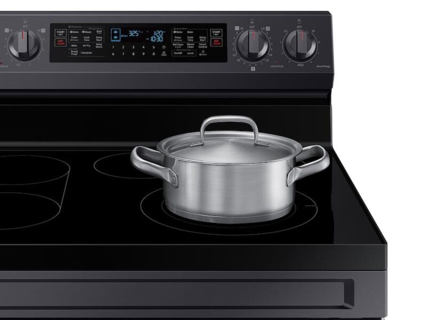 SAMSUNG NE63A6751SG 6.3 cu. ft. Smart Freestanding Electric Range with Flex Duo™, No-Preheat Air Fry & Griddle in Black Stainless Steel - NE63A6751SG-KT