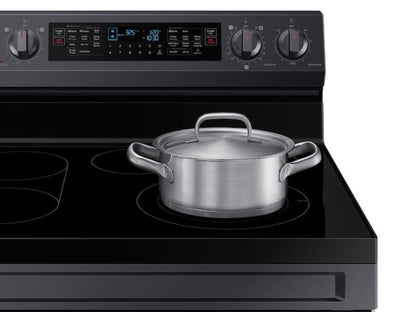 SAMSUNG NE63A6751SG 6.3 cu. ft. Smart Freestanding Electric Range with Flex Duo™, No-Preheat Air Fry & Griddle in Black Stainless Steel - NE63A6751SG-KT