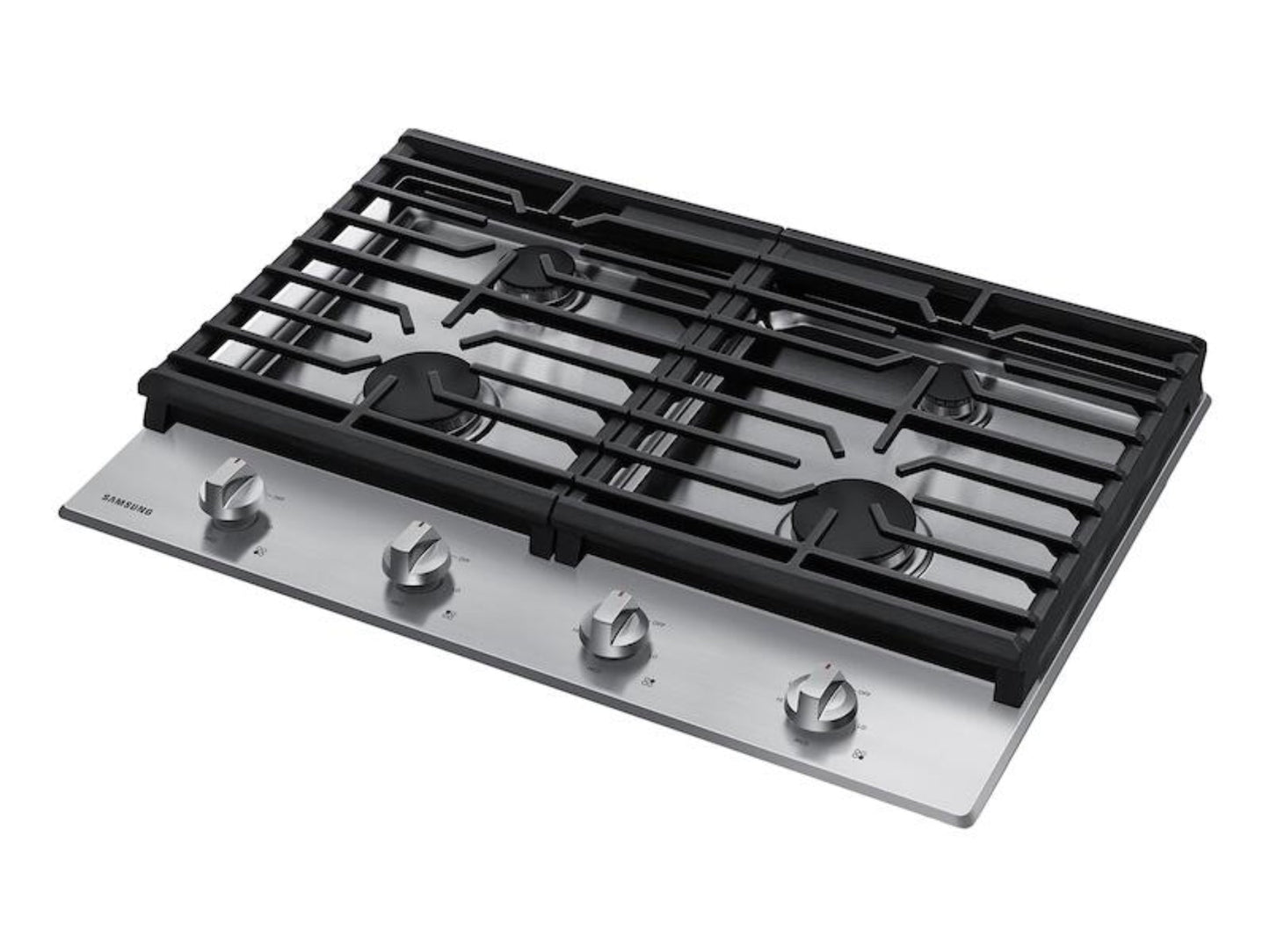 Samsung 30" Gas Cooktop w/ 4 Sealed Burners, Continuous Cast Iron Grates, Ready2Fit™, LP Conversion Kit, 45K BTU Output, ADA Compliant, Stainless Steel - NA30R5310FS-KT