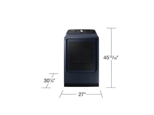 SAMSUNG 7.4 cu. ft. Smart Electric Dryer with Pet Care Dry and Steam Sanitize+ in Brushed Navy - DVE54CG7150D-KT