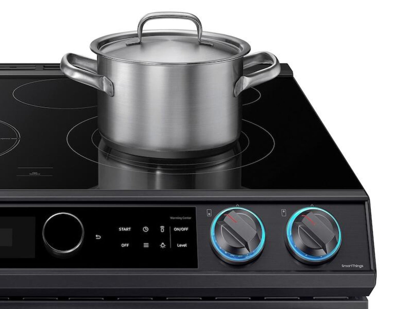 SAMSUNG 6.3 cu ft. Smart Slide-in Electric Range with Smart Dial & Air Fry in Black Stainless Steel - NE63T8711SG-KT