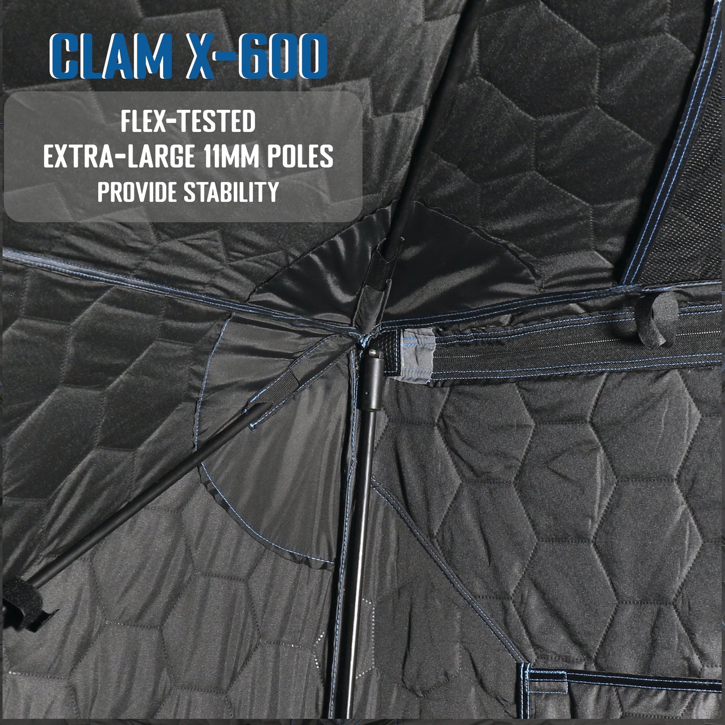 CLAM X-600 Portable 11.5 Ft 6 Person Pop Up Ice Fishing Thermal Hub Shelter Tent - 320783
