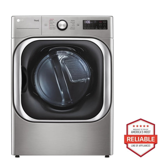 SAMSUNG LG 9.0 cu. ft. Mega Capacity Smart wi-fi Enabled Front Load Electric Dryer with TurboSteam™ and Built-In Intelligence - DLEX8980V-KT
