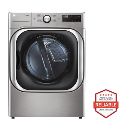 SAMSUNG LG 9.0 cu. ft. Mega Capacity Smart wi-fi Enabled Front Load Electric Dryer with TurboSteam™ and Built-In Intelligence - DLEX8980V-KT
